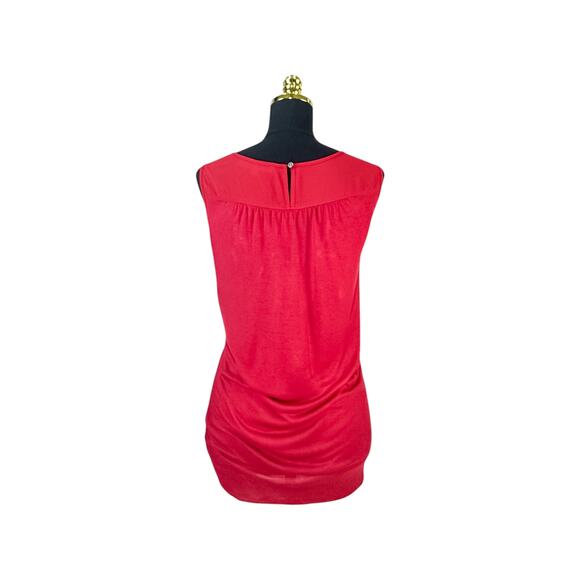 LOFT Red Pleated Sleeveless Blouse - Women's Size XL - Picture 4 of 6